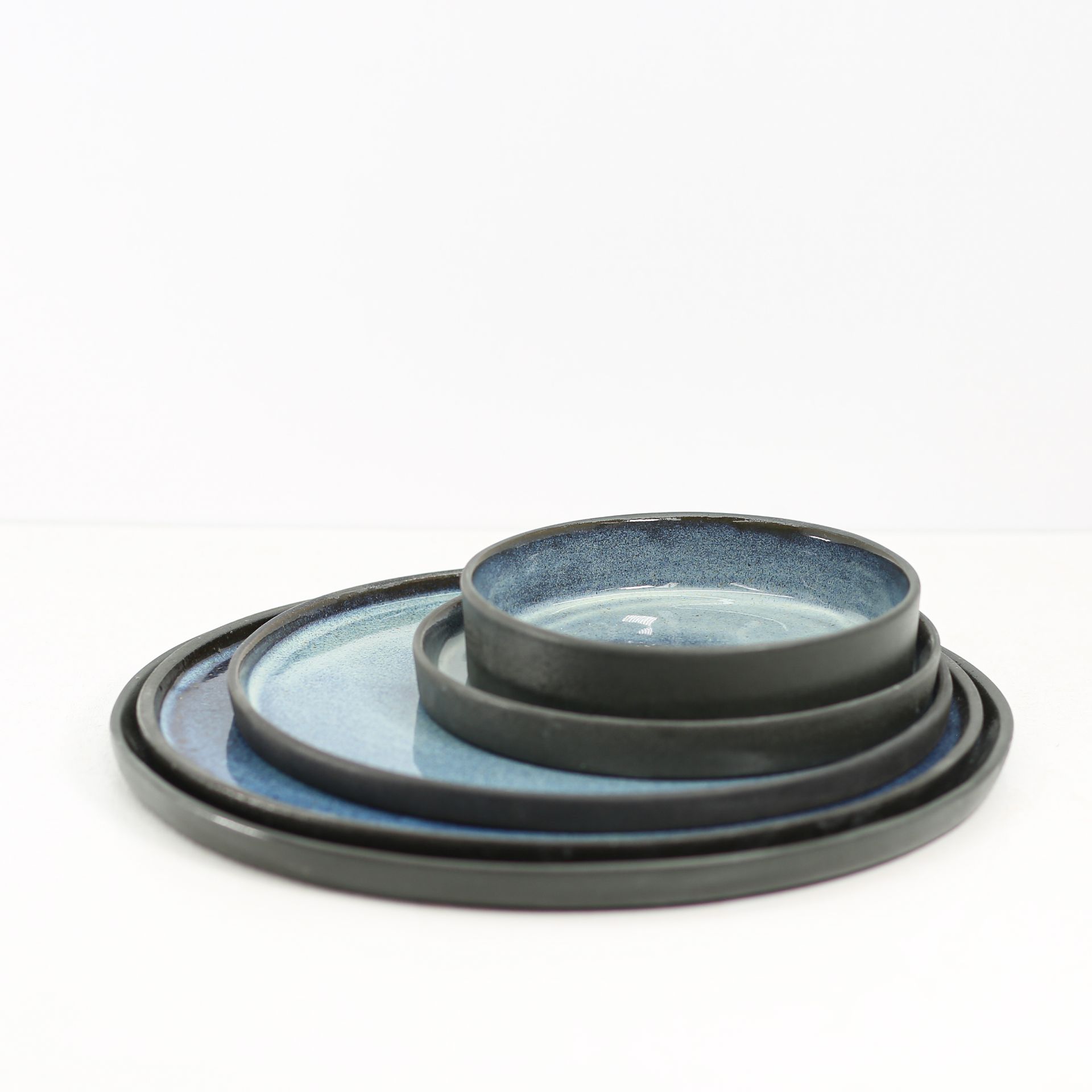 El yapımı Seramik Yuvarlak Servis Tabağı - 22 cm - Görsel 14