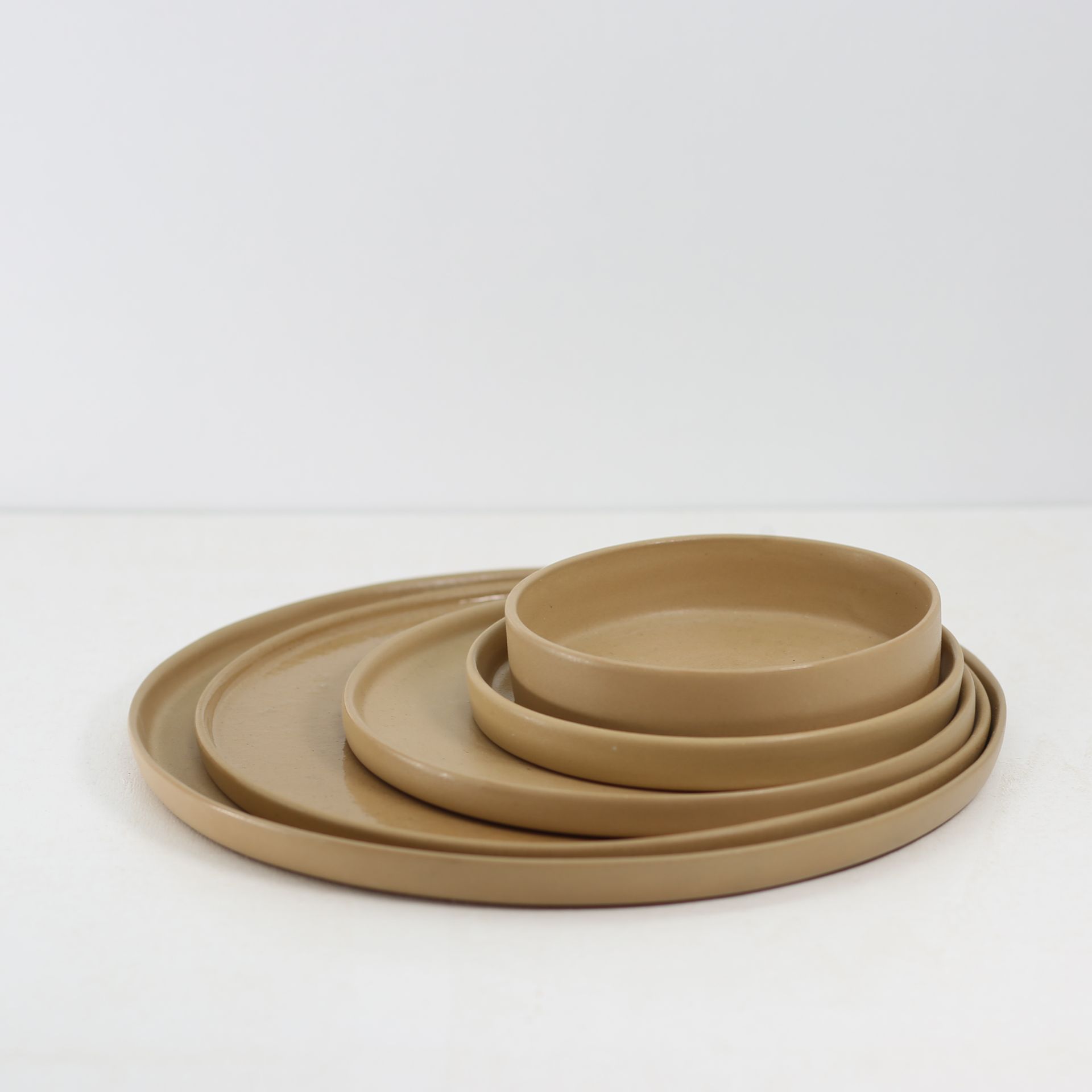 El yapımı Seramik Yuvarlak Servis Tabağı - 22 cm - Görsel 5