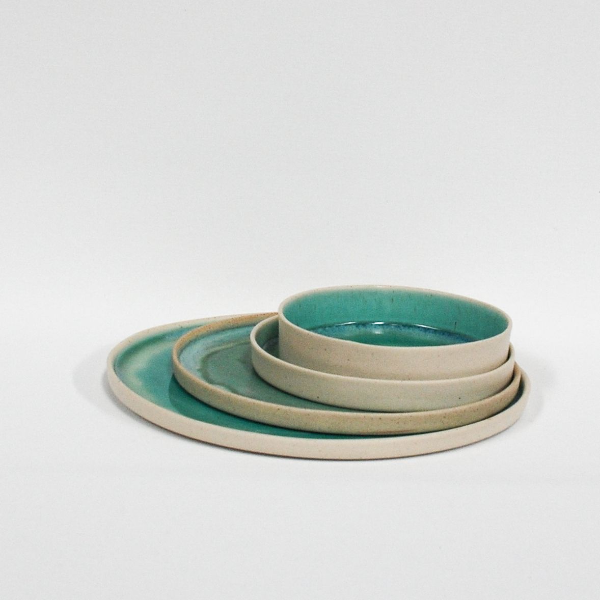 El yapımı Seramik Yuvarlak Servis Tabağı - 22 cm - Görsel 13